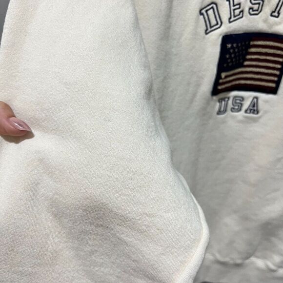 Vtg Oarsman Mens White Destin USA Pullover Sweatshirt Small Long Sleeve Jacket - Picture 6 of 10